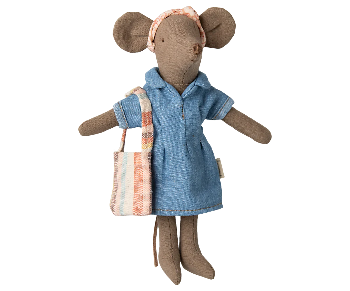 Maileg Extra Clothing: Denim Dress And Bag For Mom Mouse