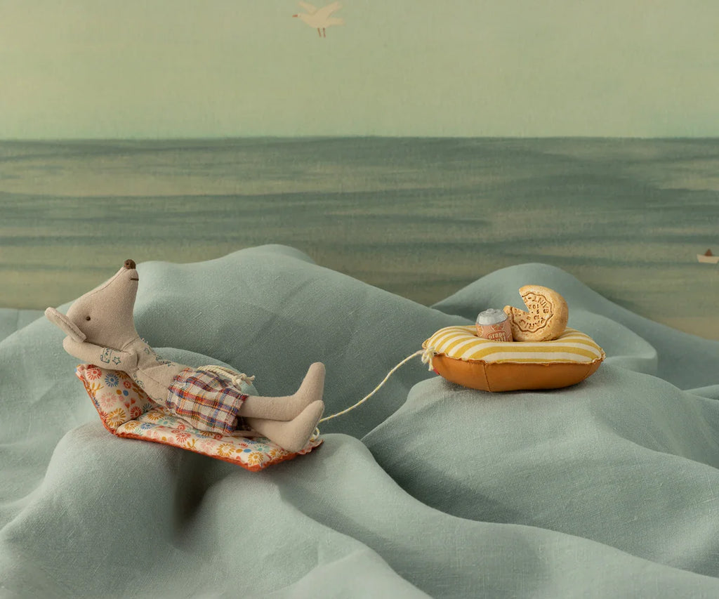 Maileg Beach Mouse with Air Mattress - Dad