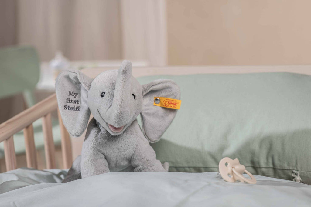 “My First Steiff” Ellie Elephant Plush Baby Toy, 9 Inches