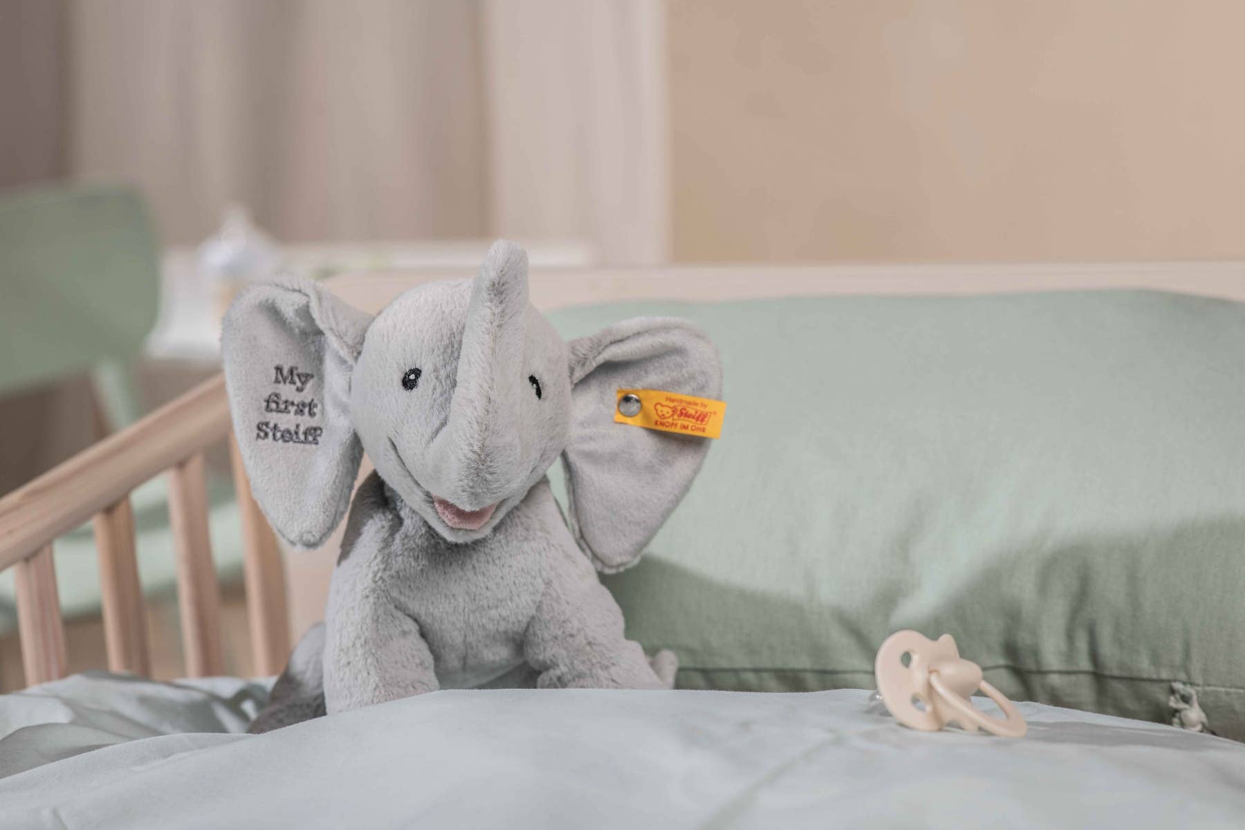 “My First Steiff” Ellie Elephant Plush Baby Toy, 9 Inches