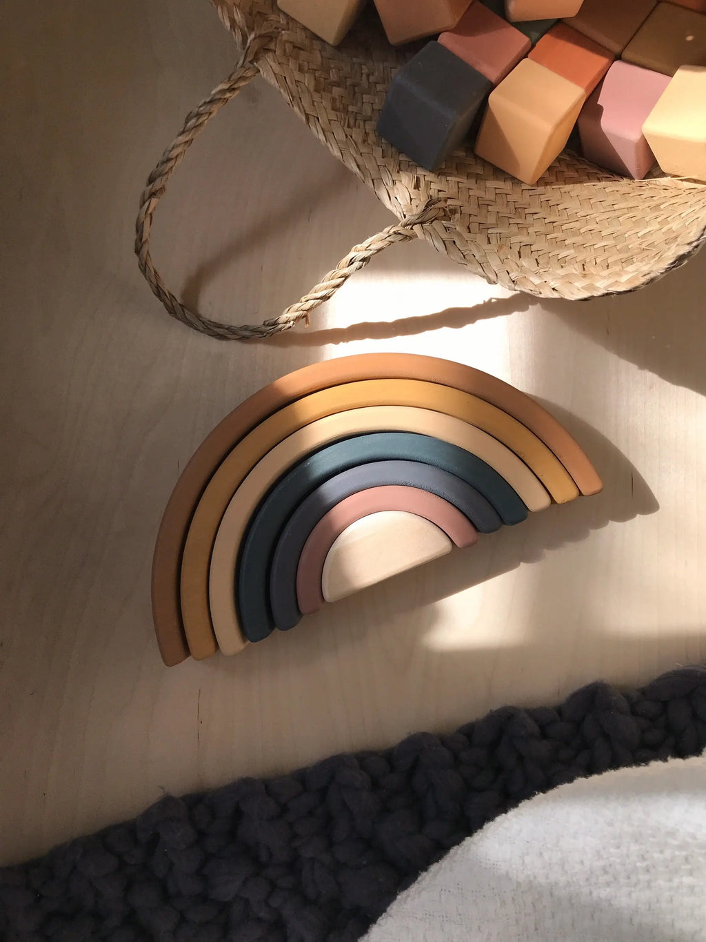 Sabo Concept Handmade Rainbow Stacker - Mustard