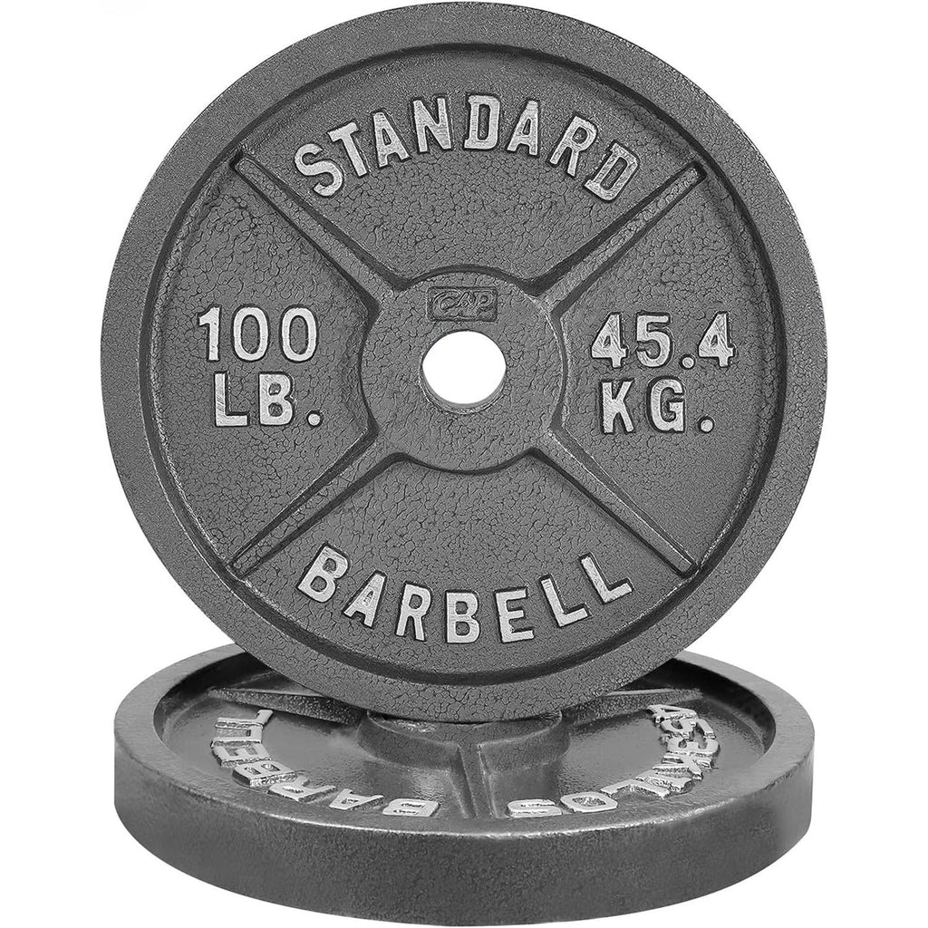 Cast Iron Weight Plates 2-Inch Standard Barbell Plates Solid Iron Gym Weights for Strength Training Weightlifting Bodybuilding Powerlifting Home Gym Multiple Sizes 2.5LB to 100LB