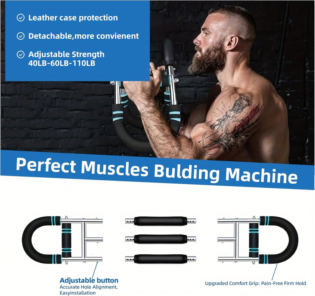 Arm Strength Trainer Three-Bar Chest Expander, Adjustable Multi-Level Resistance, Portable Detachable Forearm & Chest Workout Device for Home Gym, Strength Training & Muscle Building