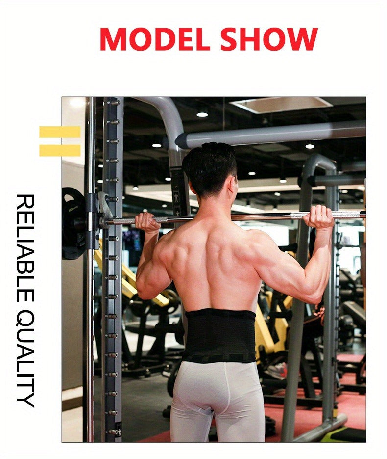 Weightlifting Belt for Men Women - Adjustable Gym Waist Support Belt with Hook-and-Loop Closure, Breathable Polyester Back Brace for Powerlifting, Deadlifts & Fitness Training, S/M/L
