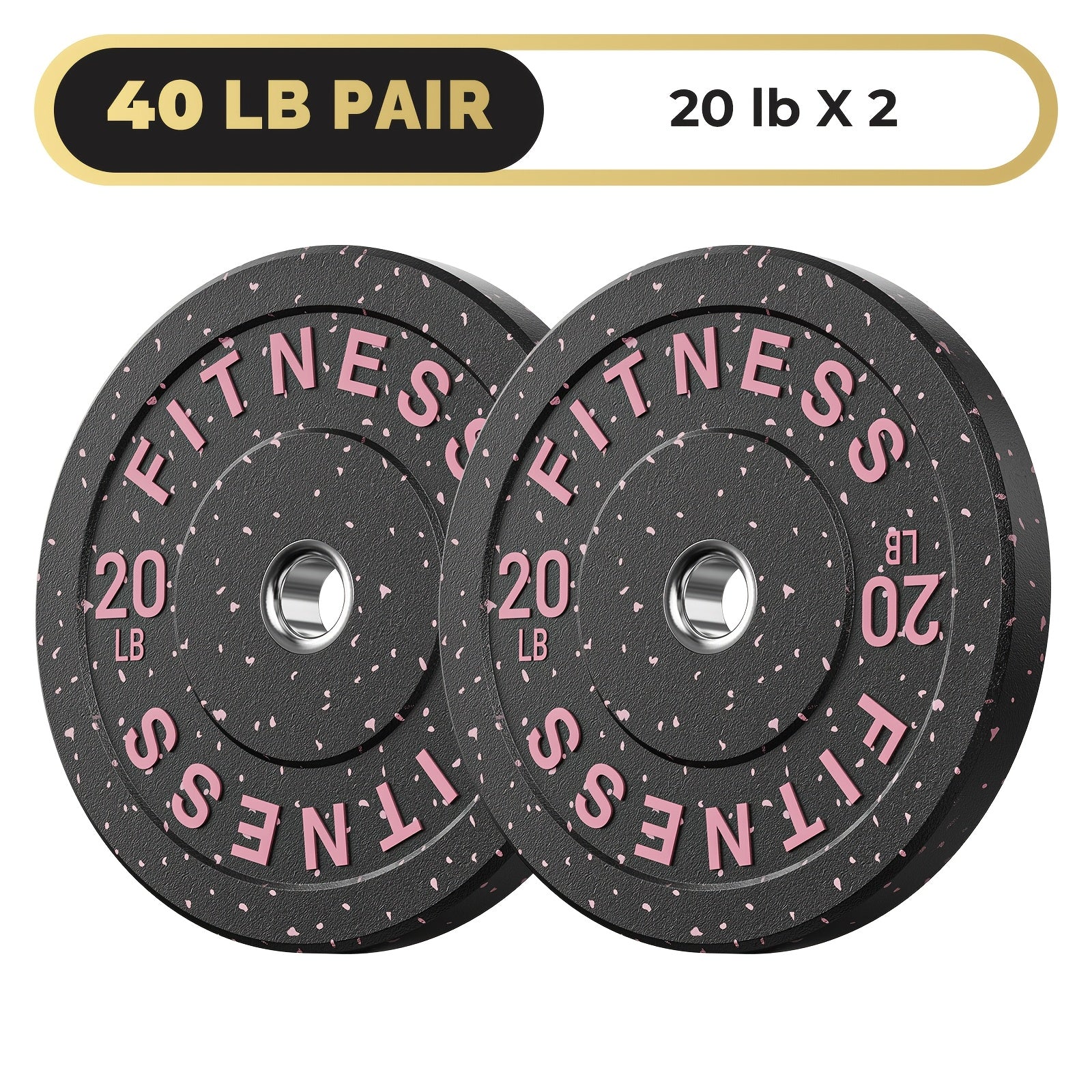Bumper Plates Colored Rubber Weight Plates – 2-Inch Olympic Barbell Plates for Weightlifting & Strength Training, High Bounce Floor Protection, Low Odor, Non-Slip Surface, Home Gym & Commercial Gym