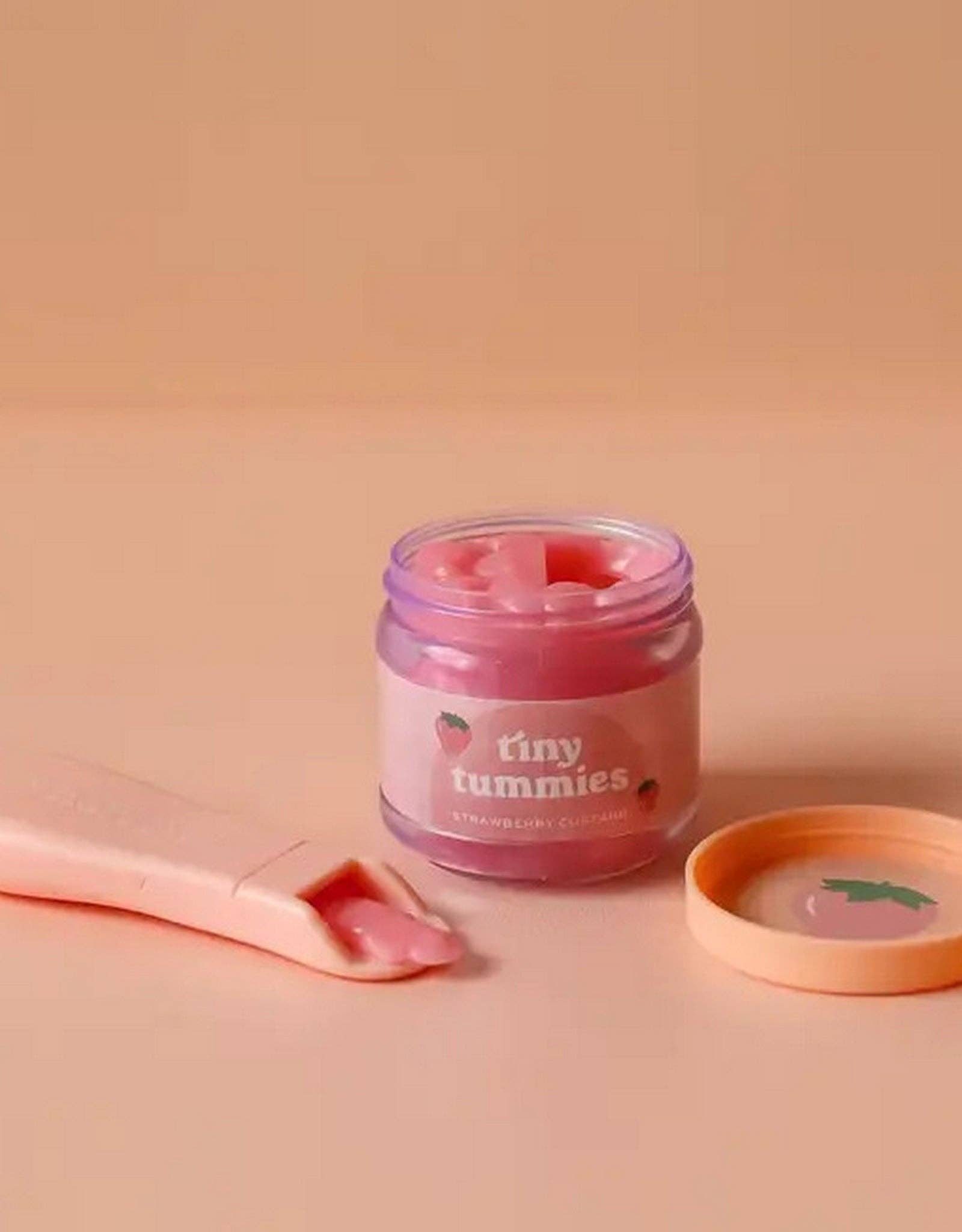 Tiny Tummies - Strawberry Custard Food Jar and Spoon Set For Dolls