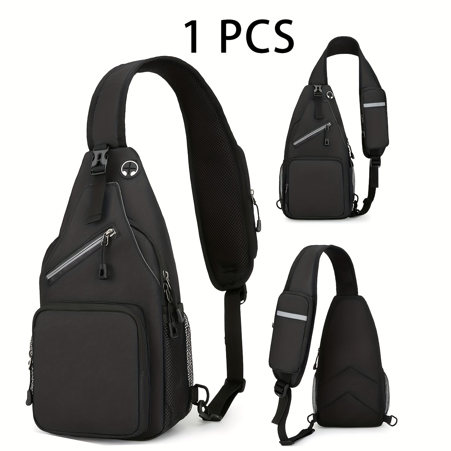 Crossbody Bag for Women & Men, Large Capacity Single Shoulder Bag with Zipper, Lightweight Multi-Pocket Design, Casual Sling Bag for Travel, Hiking, Work & Daily Use – Multiple Colors Available