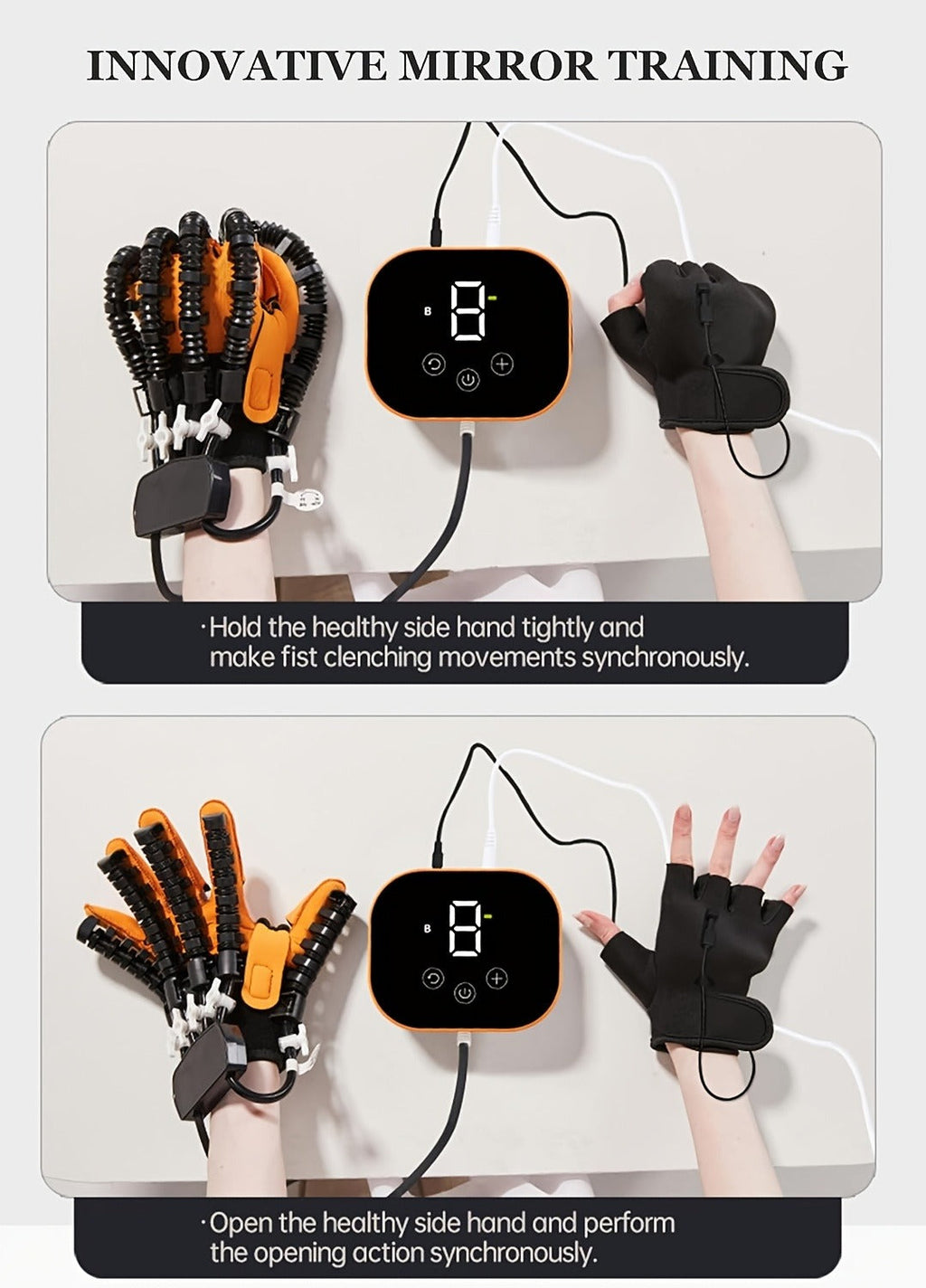 Hand Rehabilitation Glove Pneumatic Finger Trainer Left Right M L XL