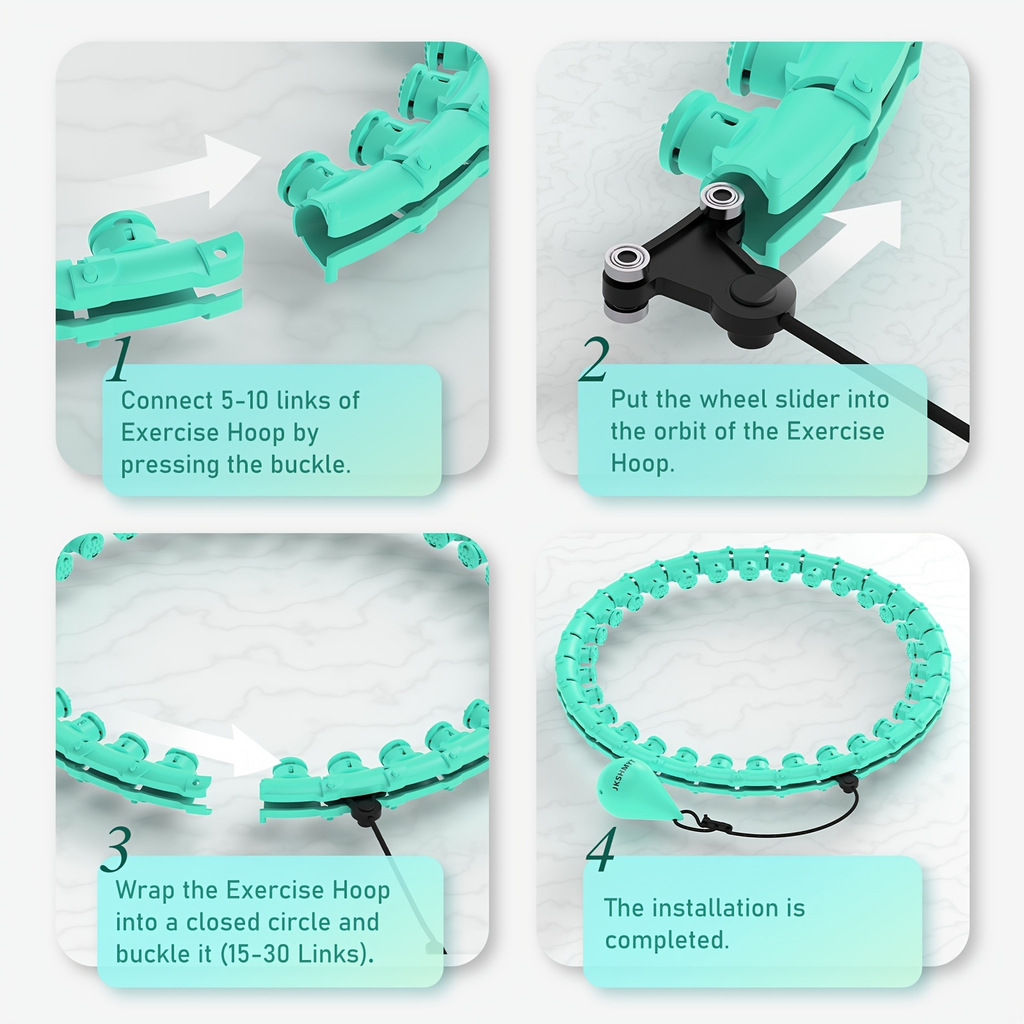 Weighted Hula Hoop Exercise Ring 69" – Smart Pilates Circle with 30 Detachable Knots, Plus Size Adjustable Fitness Hoop for Adults, Beginners & Core Workout