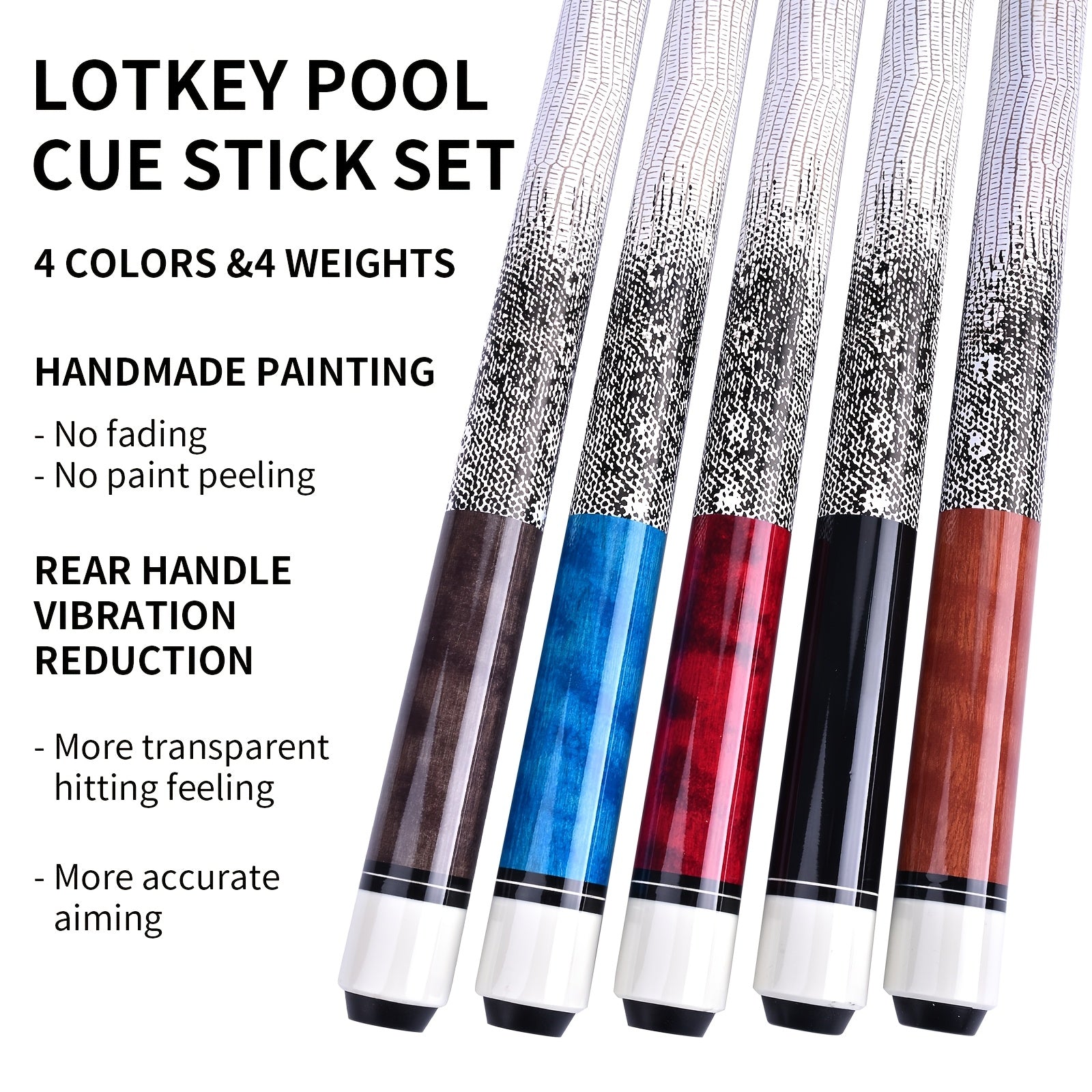 Canadian Maple Pool Cue 58 Inch – 13mm Multi-Layer Tip, Ergonomic Grip, 19oz & 20oz, 6 Color Options – Billiard Cue Stick for American Pool & Spin Pool, Great Christmas Gift