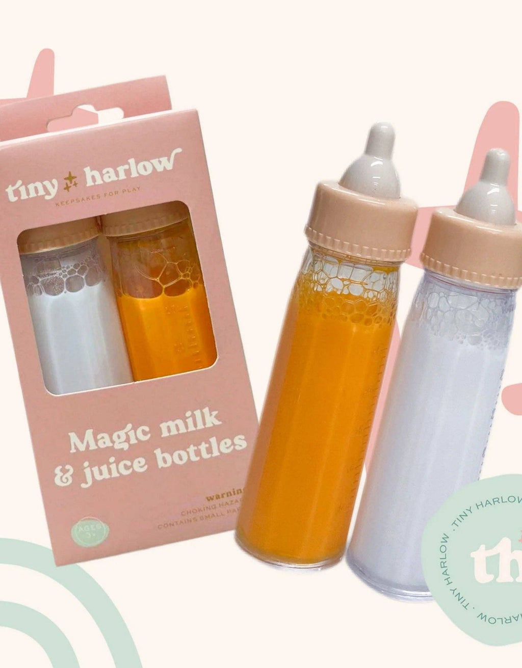 Tiny Tummies - Bottled Milk and Juice Set For Dolls
