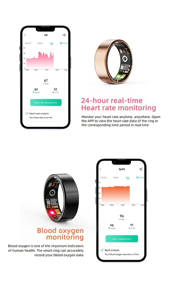 Smart Ring Fitness Tracker – IP68 Waterproof Health Monitor