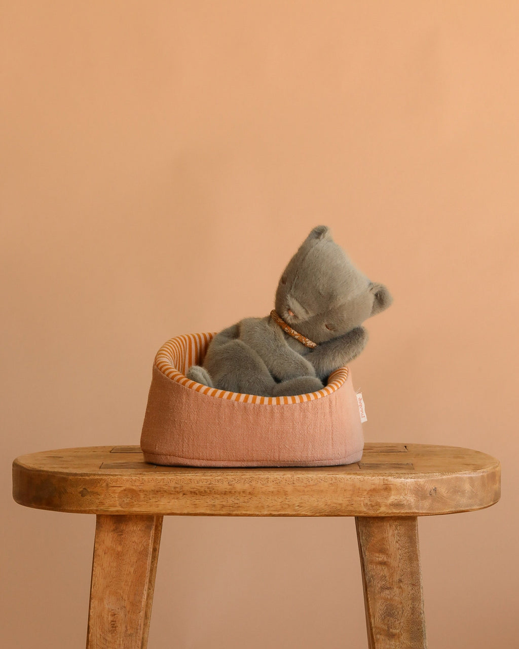 Maileg Small Sleeping Kitten in Basket