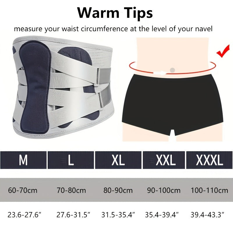 Lumbar Support Belt for Men & Women – Adjustable Lower Back Brace with Aluminum Alloy Reinforcement, Breathable Hook-and-Loop Waist Support for Gym, Office, Warehouse & Heavy Labor (M–XXXL)