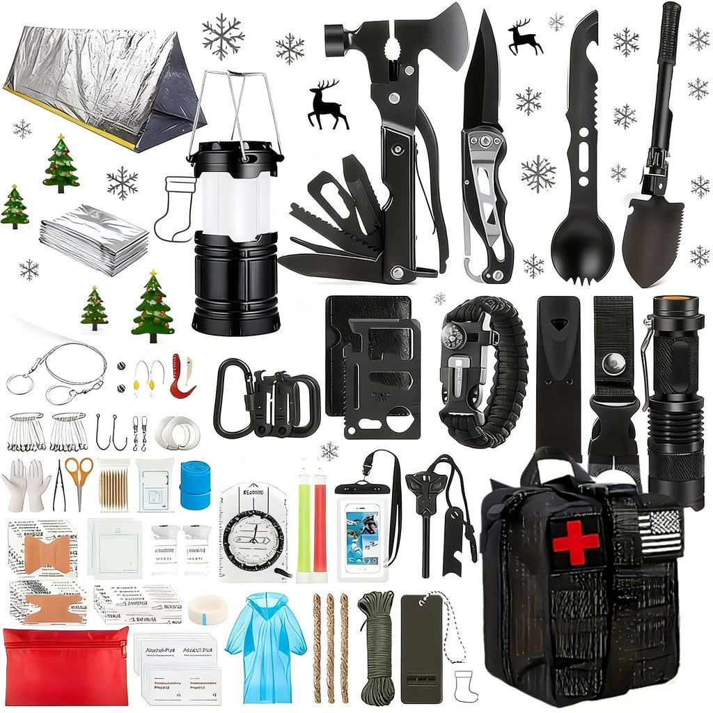 Outdoor Multifunctional Tool Kit 212 260 Piece Professional Camping Gear Bag for Men Women Hiking Hunting Adventure Gift Black Green Khaki