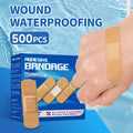 500pcs Adhesive Bandages Flexible Breathable Dark Brown Skin Tone – Bulk Wound Care Strips for Home First Aid, Finger Cuts, Skin Wrapping & Everyday Injuries, Discreet Natural Color