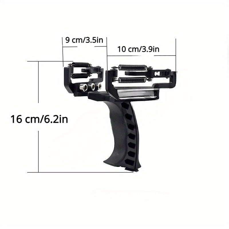 Heavy Duty Stainless Steel Slingshot 6.3 Inch Large Frame, Adjustable Tension Adult Catapult for Outdoor Hunting Target Practice Competitive Shooting, Powerful Wrist Slingshot for Men Holiday Gift