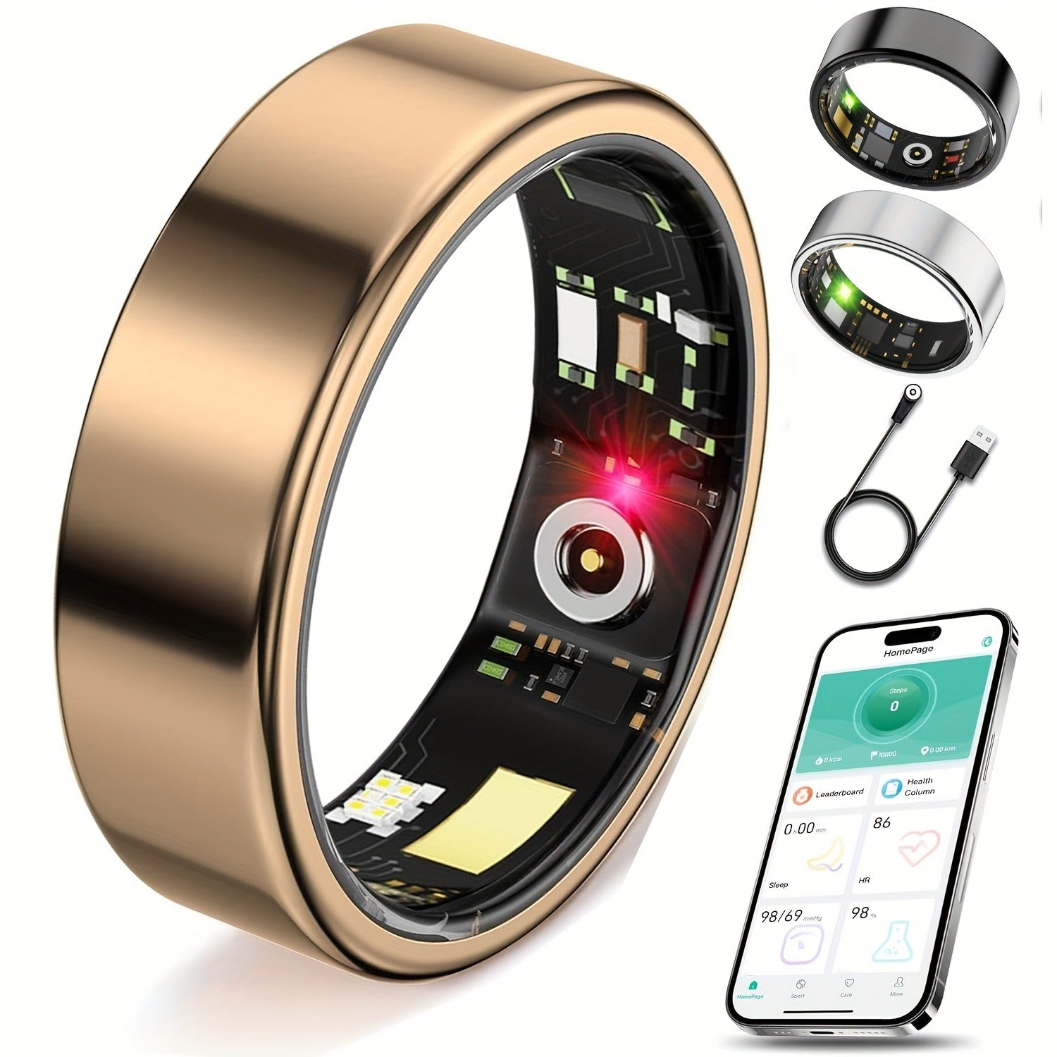Smart Health Ring IP68 Fitness Tracker for Women Men