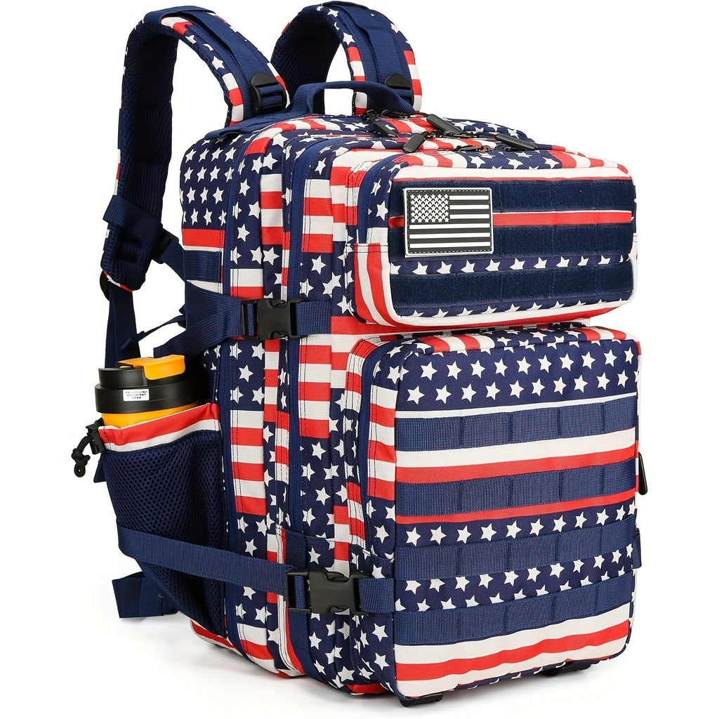 Flag Design Hiking Backpack 20L Tactical Daypack Waterproof Camping Travel Bag Cycling Fitness Outdoor Sports Backpack Independence Day Gift for Men Women
