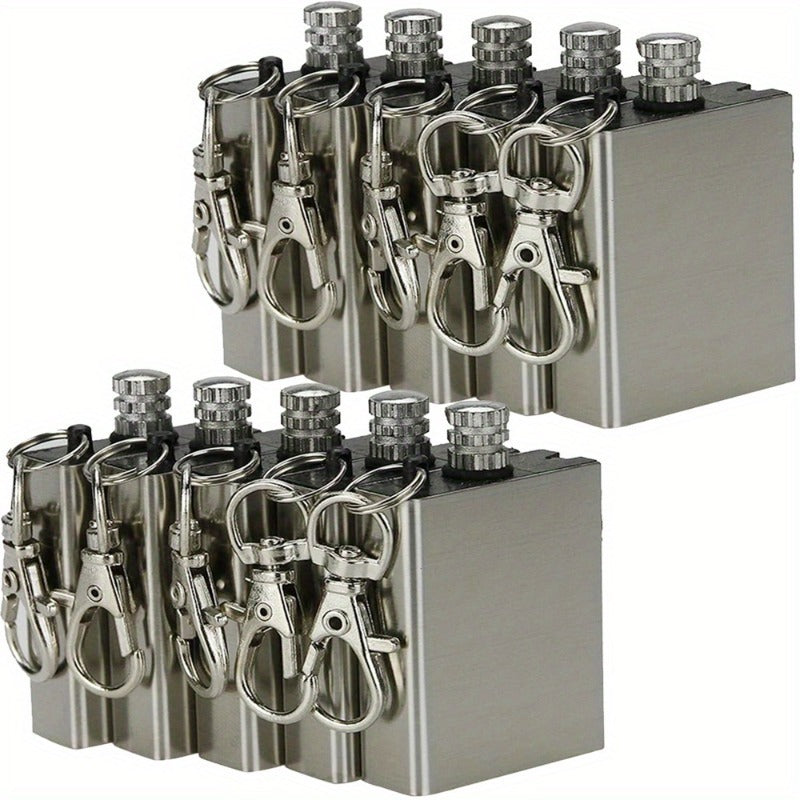Waterproof Metal Match Fire Starter 10-Pack – Permanent Flint Tinder Key Pendant, Stainless Steel Emergency Survival Lighter for Camping, Hiking & Outdoor Survival Gear