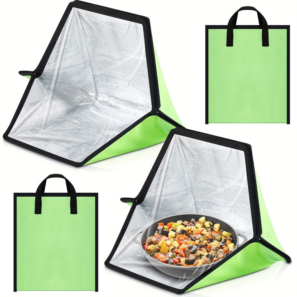 Solar Oven Portable Solar Cooker 2 Pack, Foldable Sun-Powered Camp Stove No Fuel Required, Lightweight Outdoor Cookware for Camping Emergency Food Reheating