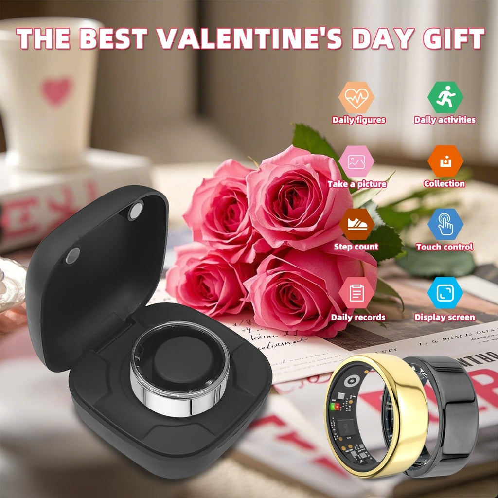 Smart Ring Health Monitor – Step Counter, Sleep Tracker, Heart Rate & Fitness Tracker Ring for Men | Multiple Sizes & Colors