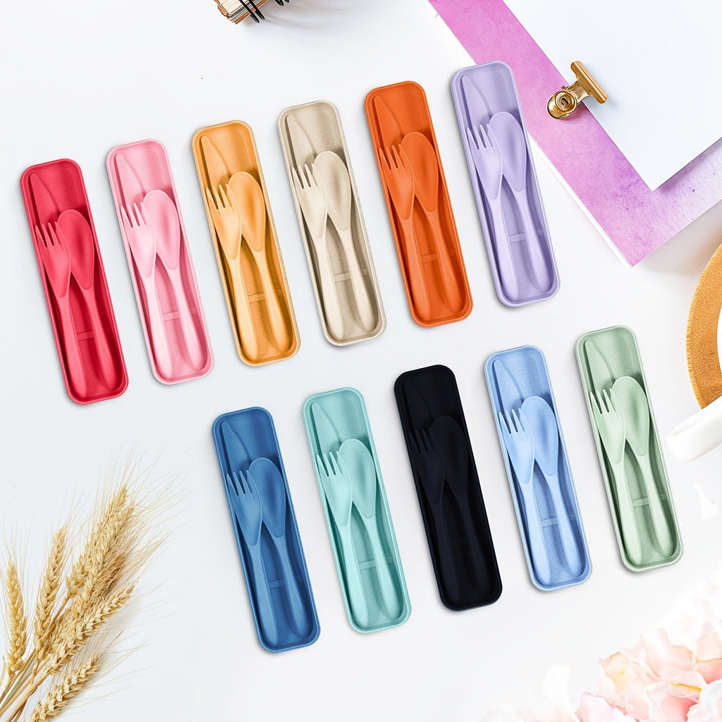 Reusable Travel Utensils Set with Case Bulk 77 Sets – Wheat Straw Portable Cutlery Kit with Spoon Knife Fork for Lunch Box, Picnic, Camping, Office & Christmas Operation Gifts (Bright Colors)