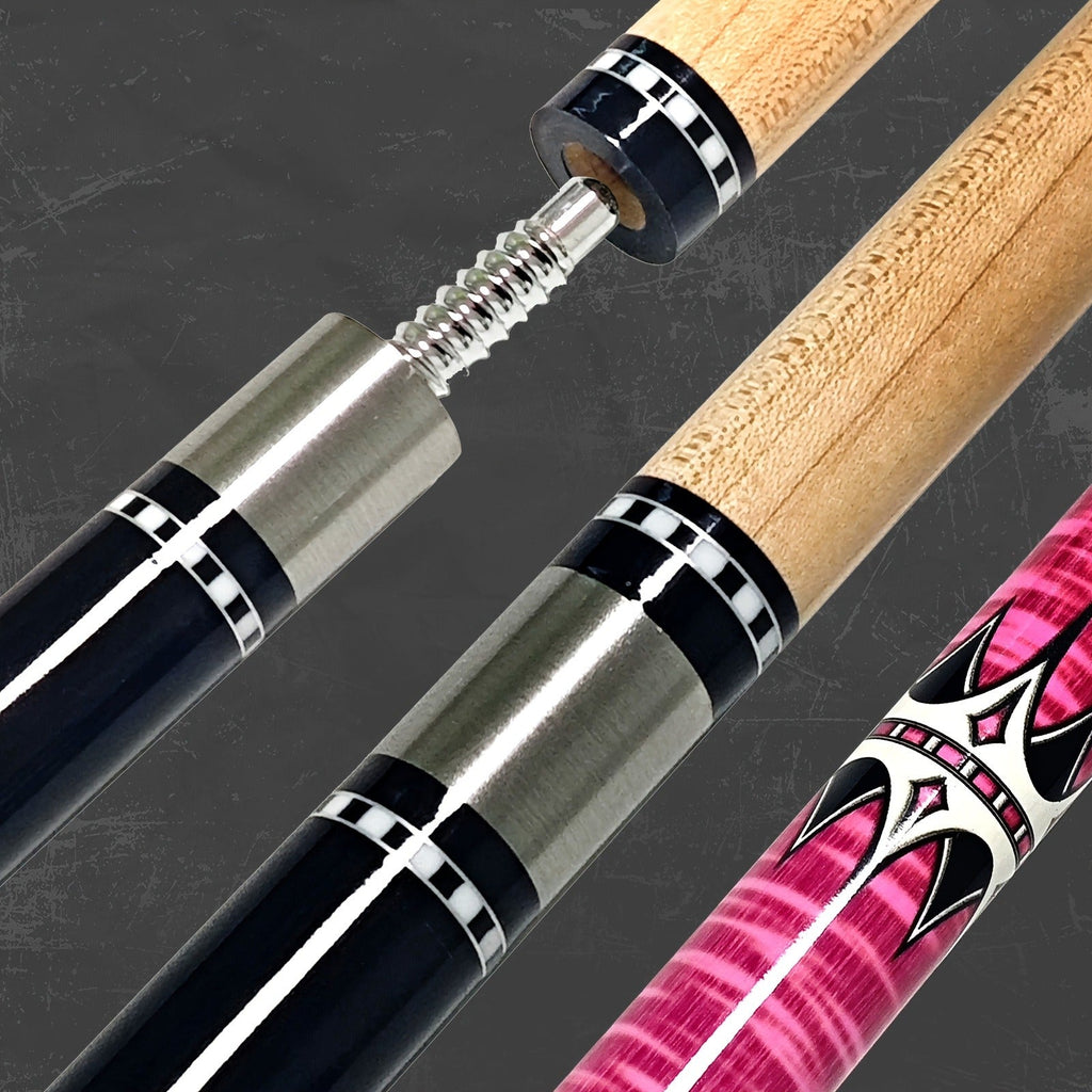 2-Piece Carbon Fiber Billiard Cue – Unisex Pool & Snooker Cue Stick, Low Deflection, Pink or Blue – Perfect Gift for Dad, Husband & Snooker Enthusiasts, Christmas & Holiday Gift