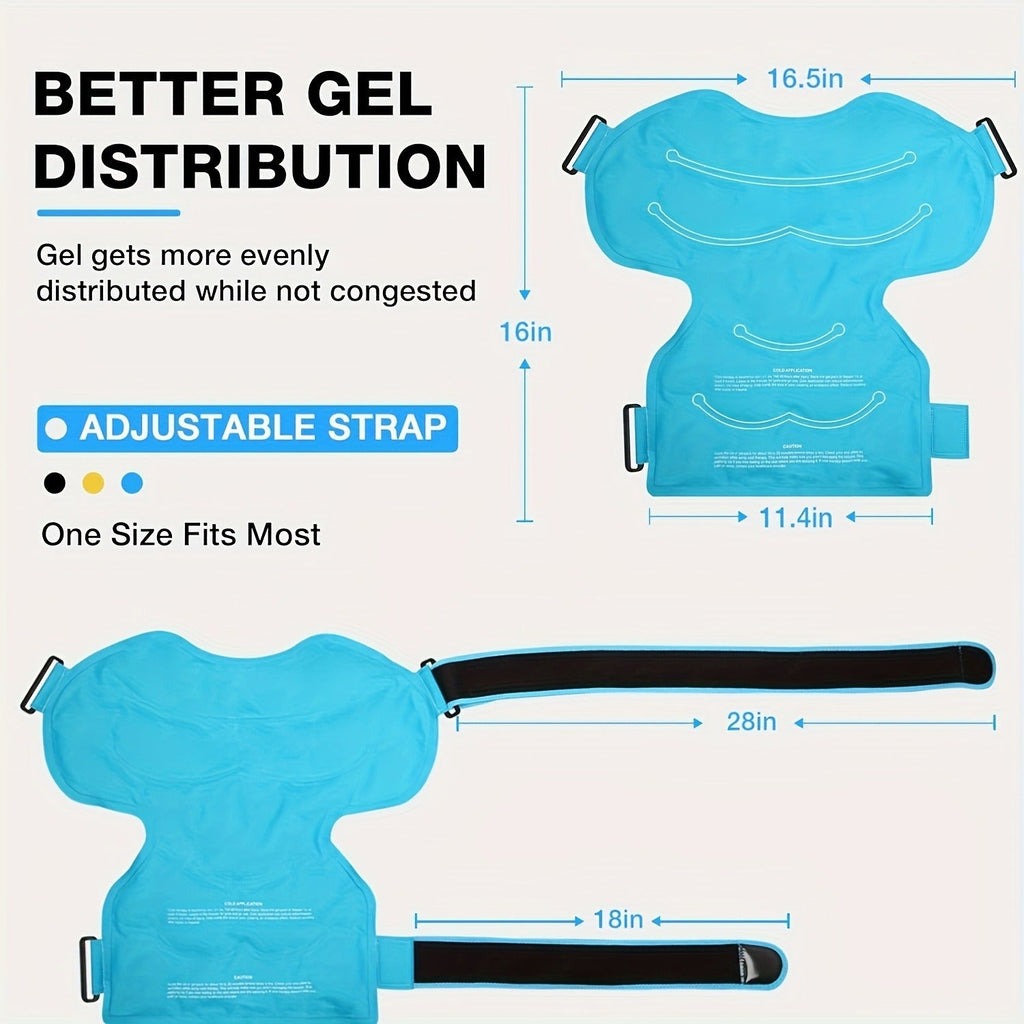 Shoulder Ice Pack Wrap Hot Cold Therapy Gel Pack Reusable Rotator Cuff Compress Adjustable Strap Hands-Free Pain Relief for Athletes Gym Home Recovery