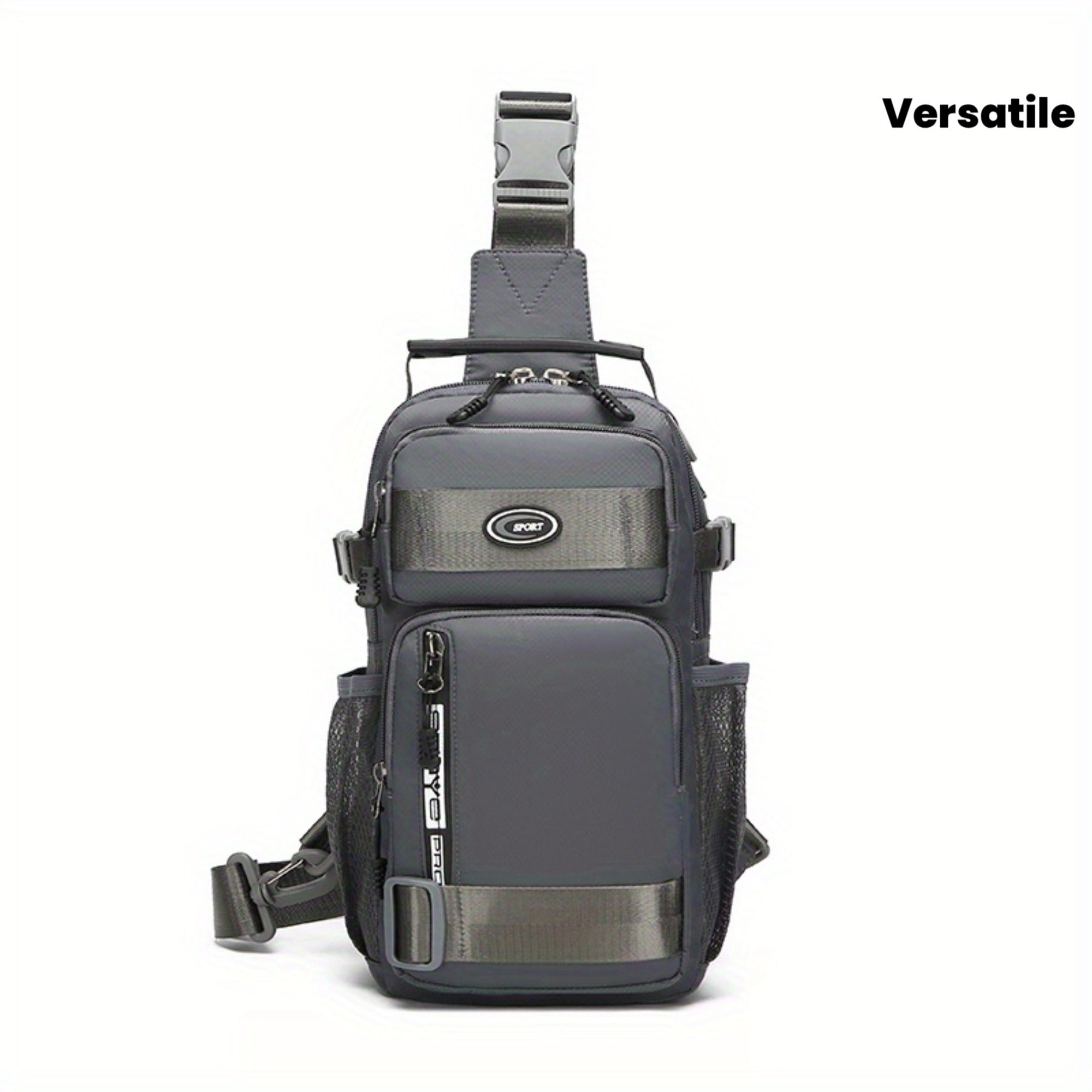 Crossbody Chest Bag Unisex Multipurpose Shoulder Sling Bag with Adjustable Strap Zipper Closure Versatile Carry Styles for Daily Use Travel Outdoor Black Grey