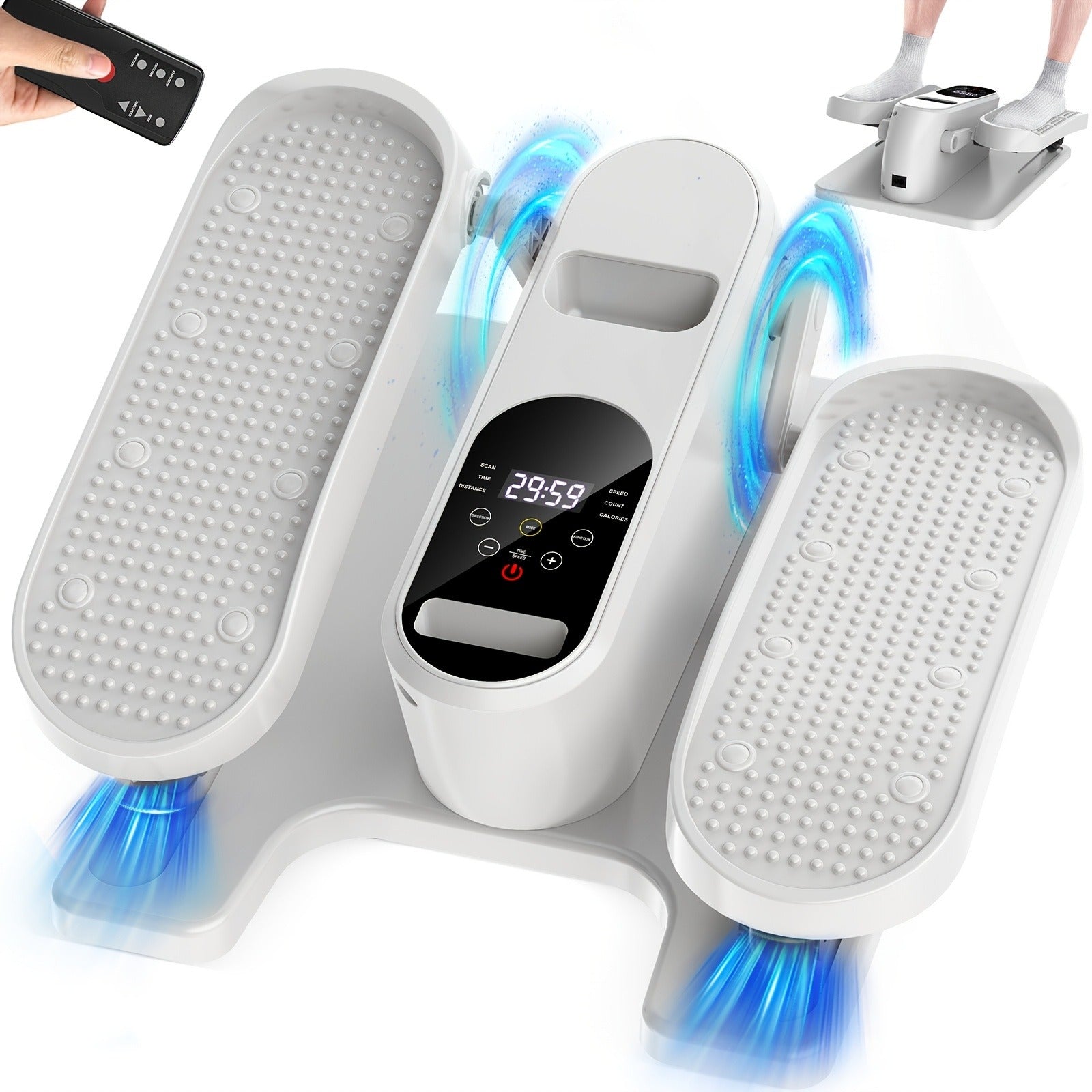 Under Desk Elliptical Machine – 12-Speed Electric Seated Leg Exerciser, Quiet & Portable Foot Pedal Trainer with Remote, for Seniors & Home Office Workouts