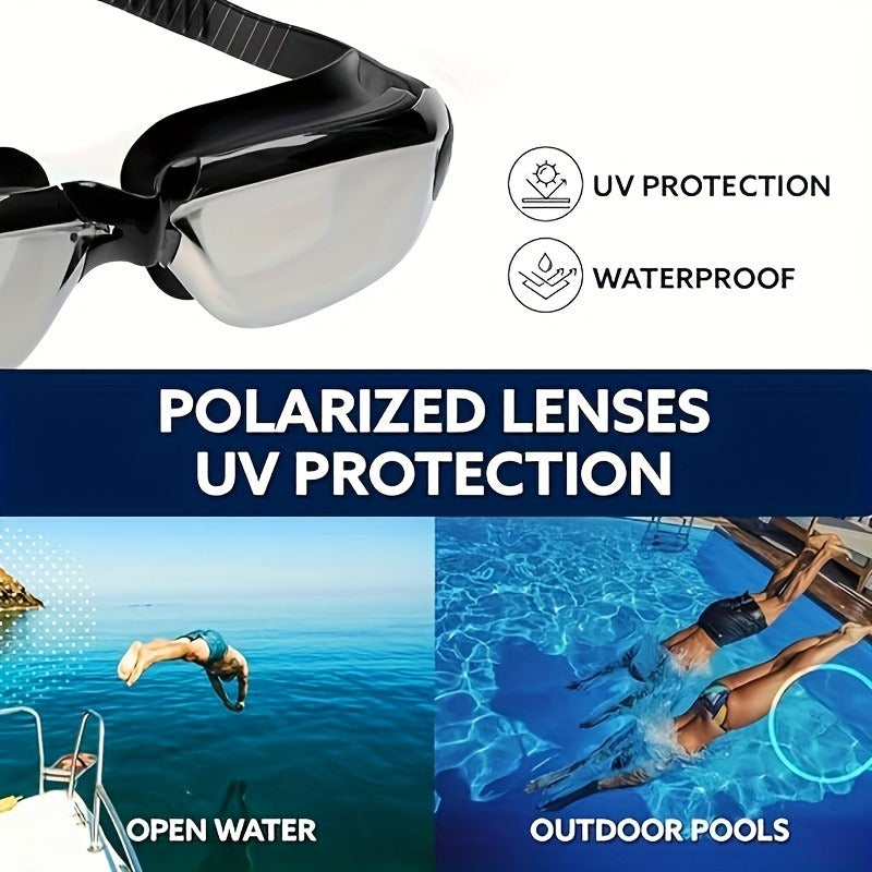 Swimming Goggles Set 6pcs – Swim Cap, Nose Clip & Earplugs