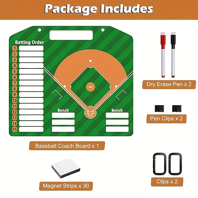 Magnetic Baseball Lineup Coach Board – Erasable Tactical Board
