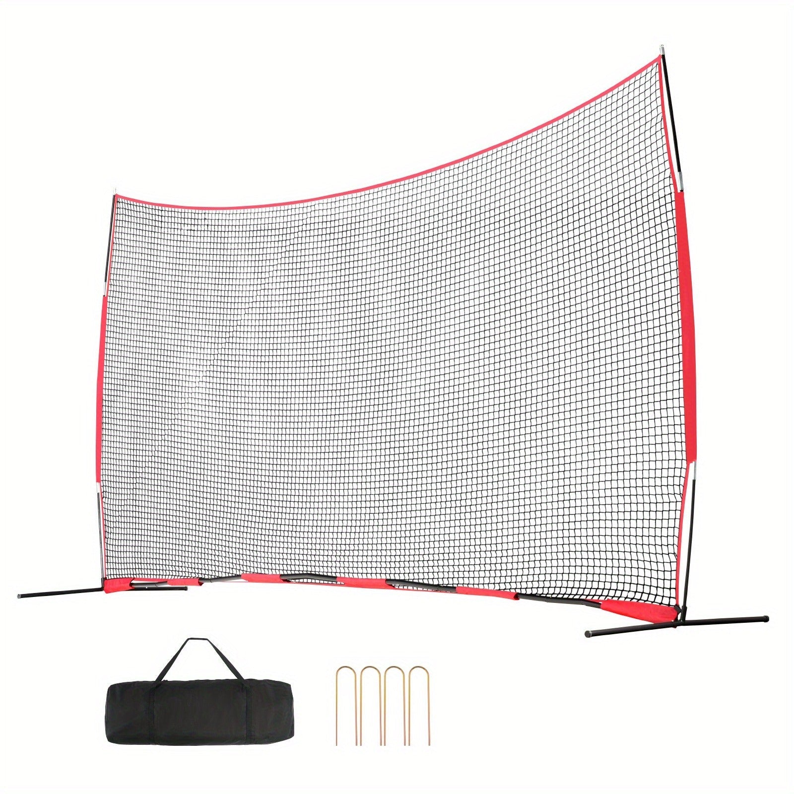 Sports Barrier Backstop Net with Carry Bag – Portable Protection Netting for Baseball Softball Lacrosse Soccer Hockey, Backyard Training Barrier Screen, Available in 7x7ft and 12x9ft