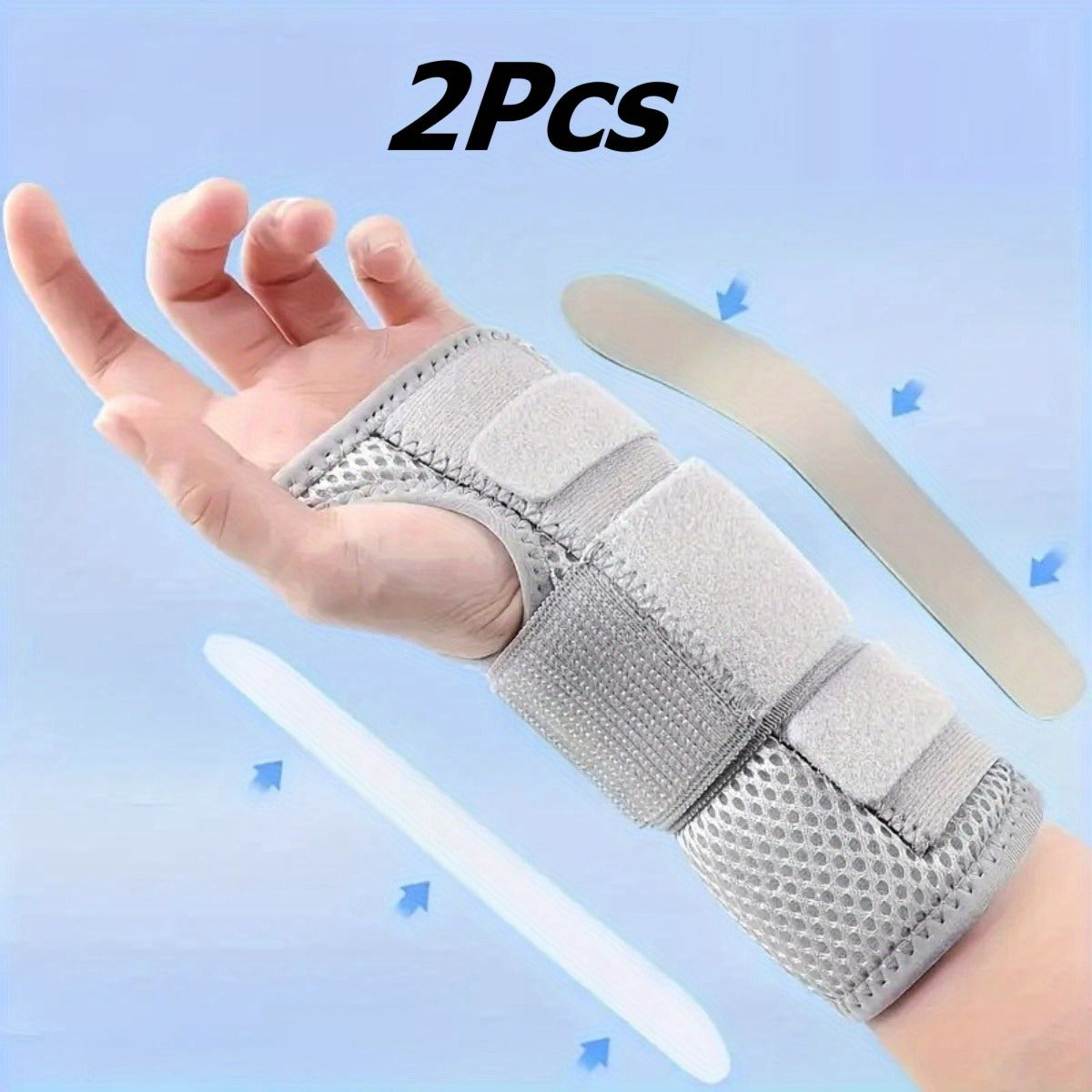 Carpal Tunnel Wrist Brace 2-Pack – Left & Right Hand Adjustable Compression Night Support Splint | One Size Fits All Wrist Stabilizer for Carpal Tunnel Syndrome, Tendonitis & Arthritis Relief