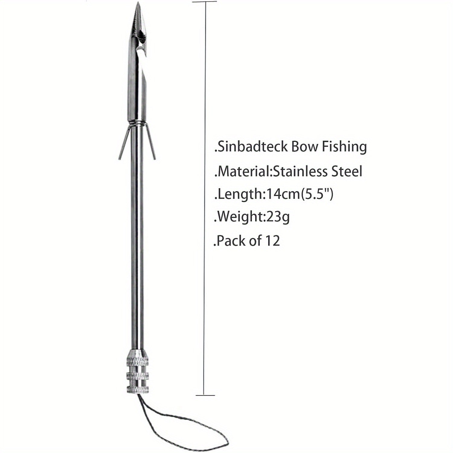 Stainless Steel Slingshot Fishing Arrowheads 12-Pack, Bowfishing Arrow Tips for Slingshot Bow Fishing & Target Practice, Detachable Broadhead Darts with Fishing Line Hole - Replacement Shooting Points