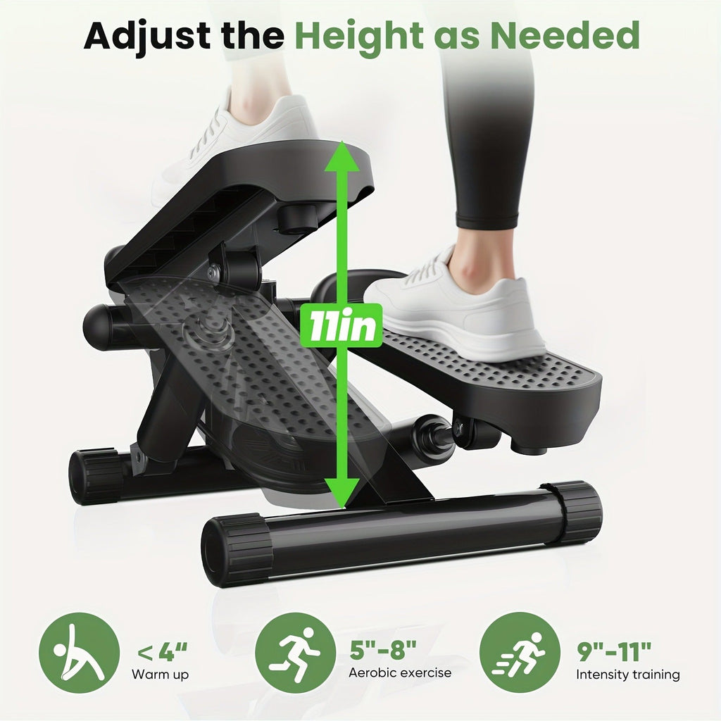 Mini Exercise Stepper Machine with Resistance Bands – Portable Twist Stair Stepper, 300lb Capacity, Full Body Trainer for Legs, Arms & Cardio – Home Workout Stepper, Orange, Black or Blue