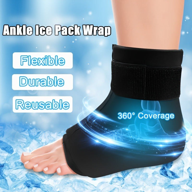 Ankle Ice Wrap Reusable Gel Ice Pack Hot Cold Compress Adjustable Strap
