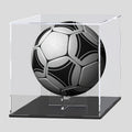 Acrylic Football Display Case Clear Crystal Box with Removable Football Stand Detachable Easy Assembly Memory Storage Display Box for Full Size Football Collectors Gift for Football Fans Athletes