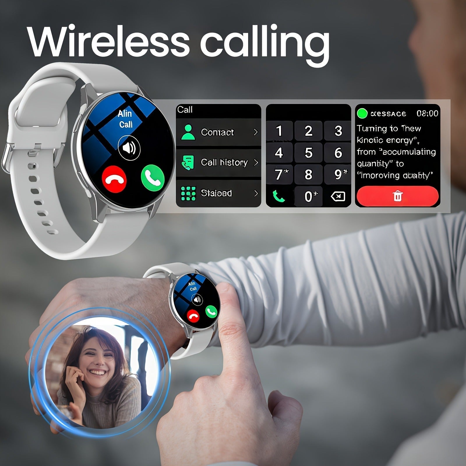 Sports Smartwatch 1.52" Full Touch Screen, Call & Activity Tracker