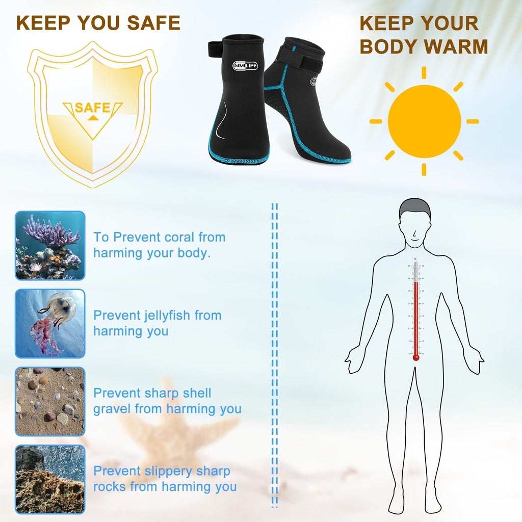 3mm Neoprene Diving Socks – Water Socks for Men & Women