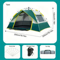 Automatic Instant Setup Camping Tent for 1-3 or 3-4 Persons - Full Season Pop Up Tent with Double Doors & Mesh Windows, Windproof Lightweight Backpacking Tent for Camping, Hiking, Hunting, Travel & Outdoor Shelter