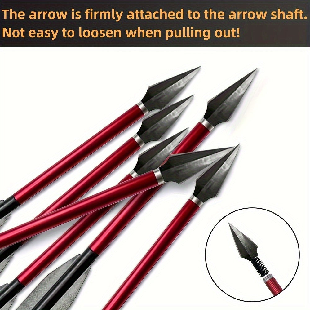Broadhead Mini Crossbow Bolts 6pcs | 6.7 Inch Aluminum Alloy Archery Arrows with Sharp Tips for 50-80 Lbs Mini Crossbow – Multiple Colors for Adult Shooting, Hunting & Target Practice