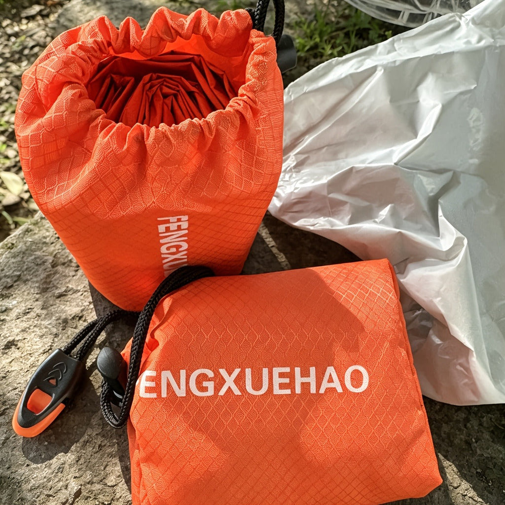 Emergency Sleeping Bag 4-Pack with Survival Whistles – Mylar Thermal Blanket Shelter Bag, Lightweight Waterproof Bivy Sack for Camping, Hiking, Backpacking & Outdoor Survival Gear