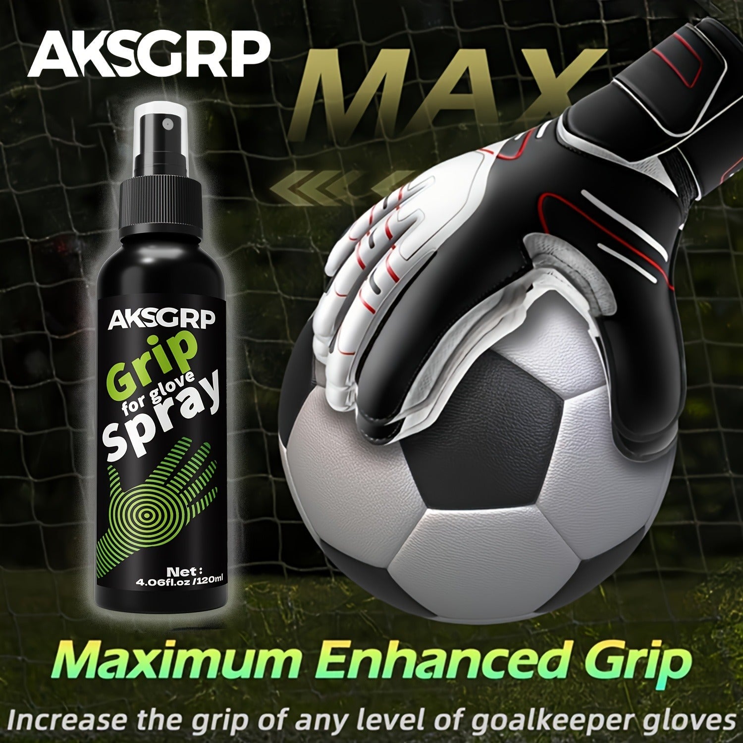 Goalkeeper Glove Grip Spray – Anti-Slip Adhesive Formula for Adult Soccer Goalies | 30ml / 50ml / 120ml