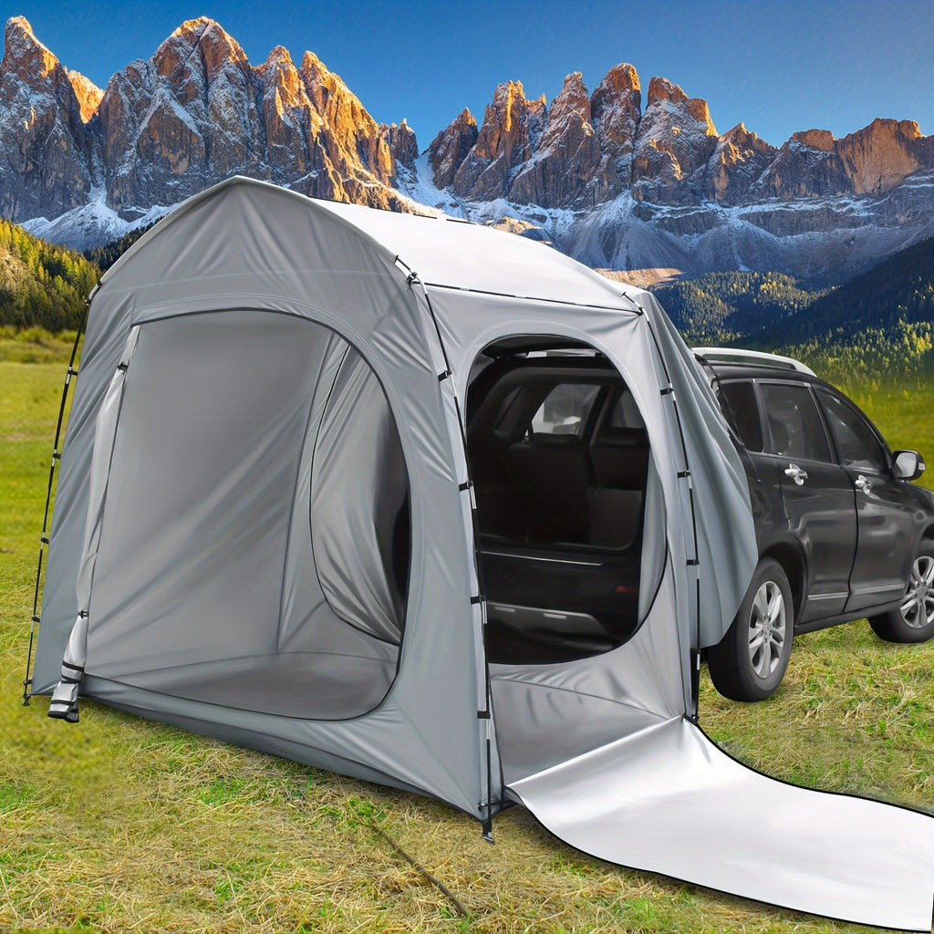 SUV Tent for Camping 5 Person Car Camping Tent Waterproof Tailgate Tent Easy Setup with Porch Awning for Outdoor Road Trip Family Camping Black Gray Navy Green