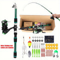 Fishing Rod and Reel Combo Complete Tackle Set with Line Soft Bait & Hooks Fast Action Freshwater Saltwater Fishing Kit for Beginners Adults