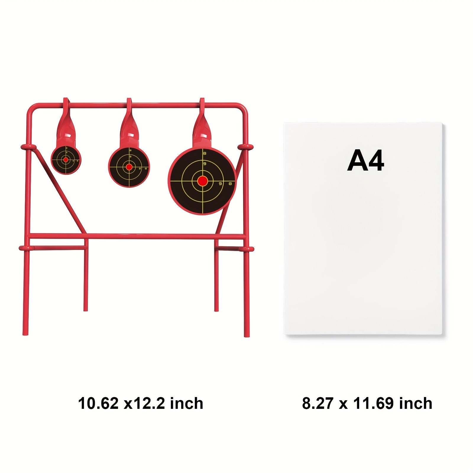 Triple Spinner Shooting Target – .22LR Rimfire Steel, 3 Floating Targets + 15 Bullseye Paper Targets, Foldable & Easy Setup