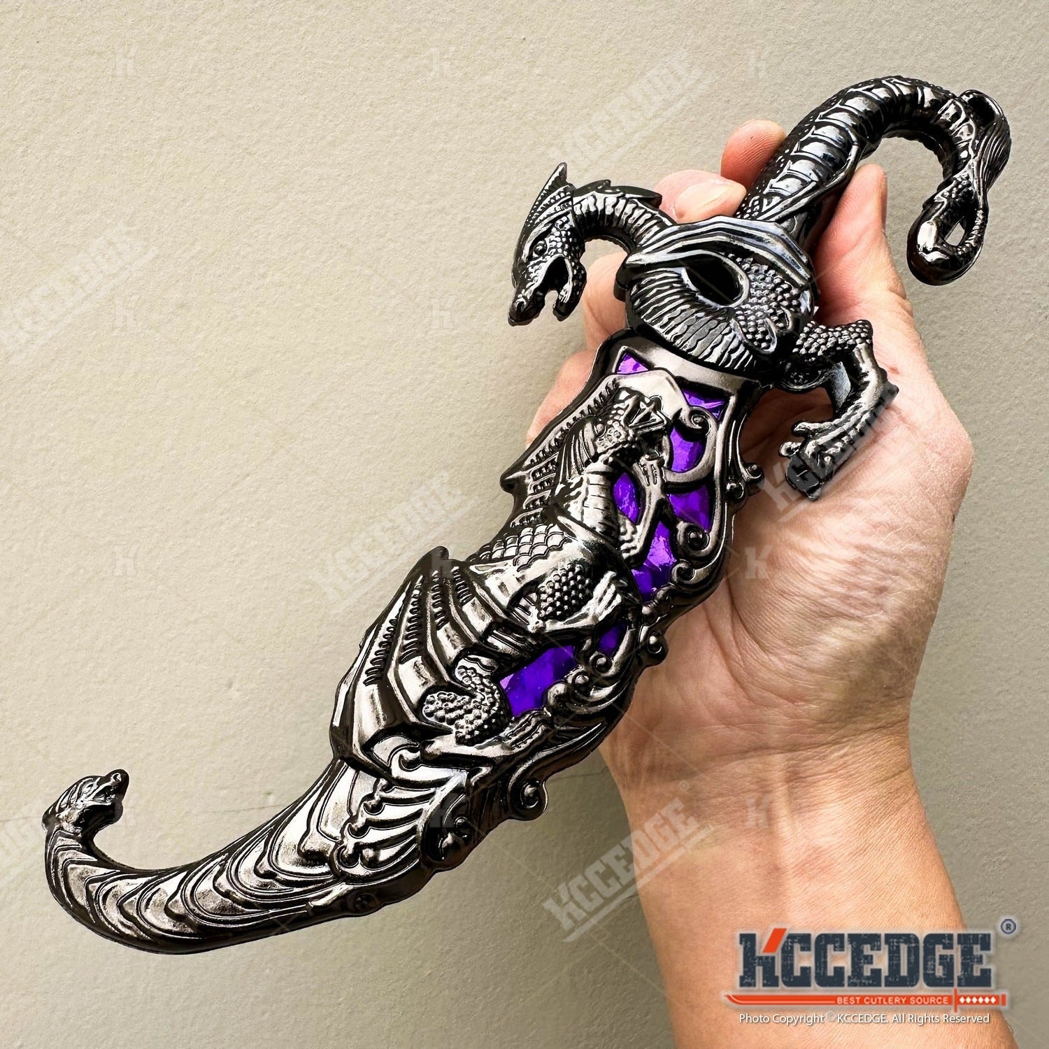 Medieval Fantasy Fixed Blade Knife with Scabbard – 9" Dragon Cosplay Collectible Dagger, 440 Stainless Steel, Historical Replica for Display & Medieval Fair Props