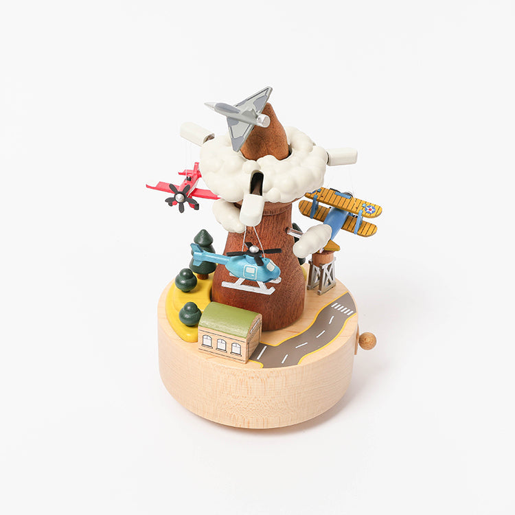 Wooden Airplane Music Box